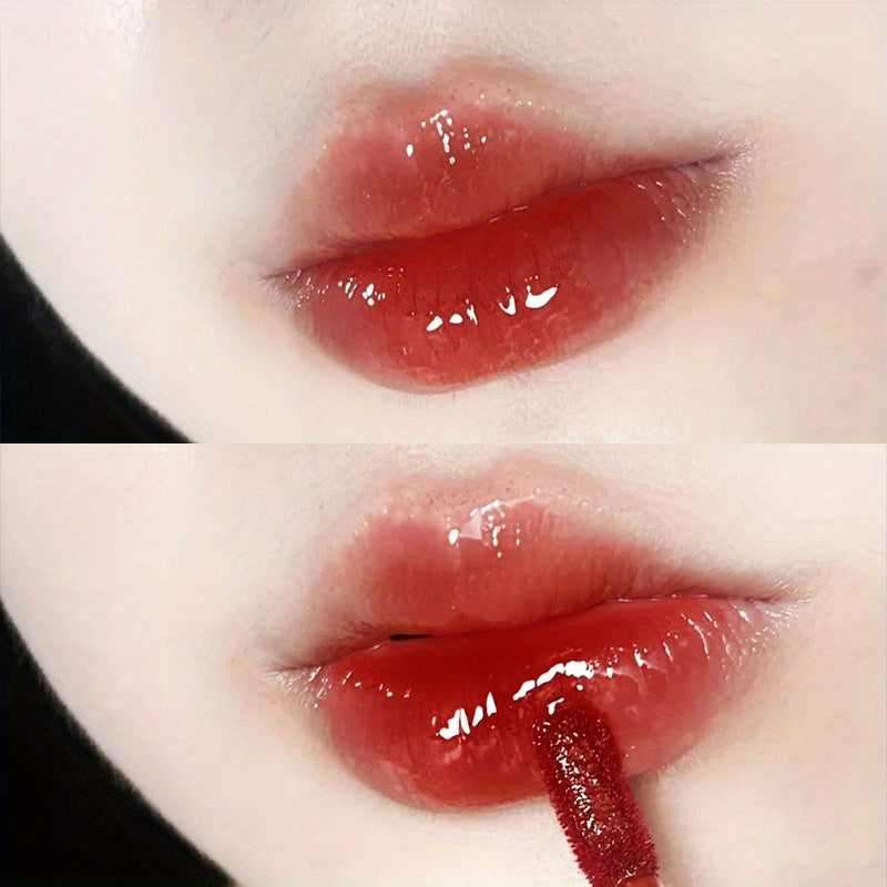 6 Color Lip Glaze, Cute Little Bear, Mirror Gloss, Jelly Lips With Sparkling Light Dew Water, Long-lasting Stain Resistant Transparent Film Forming Lip Gloss, Full Lip Color