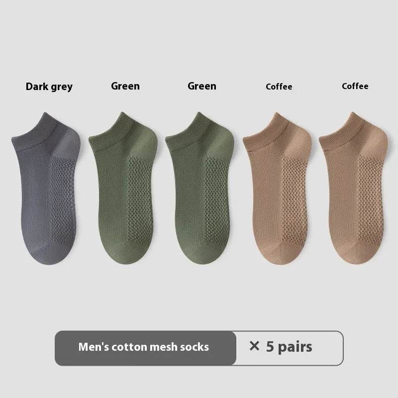 Cotton Anti-Pilling Ankle socks absorbing Invisible Tight Mesh Boat Socks