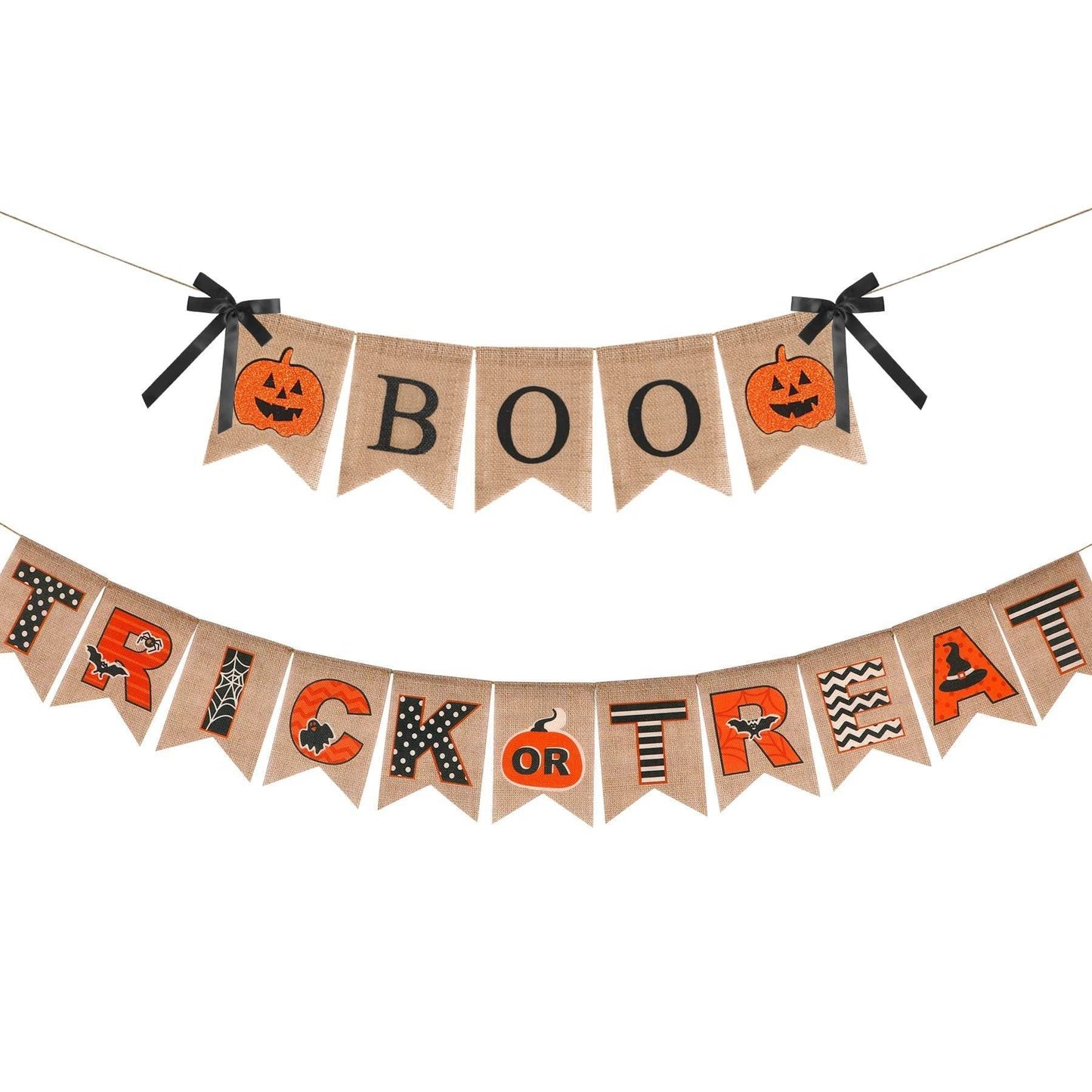 Halloween Burlap Banner Halloween Party Mantel Wall Hanging Supplies For Home Farmhouse Patio