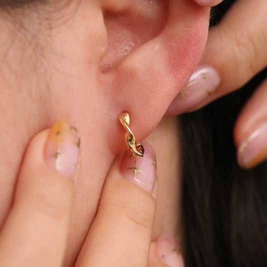 Twisted huggie earrings-1