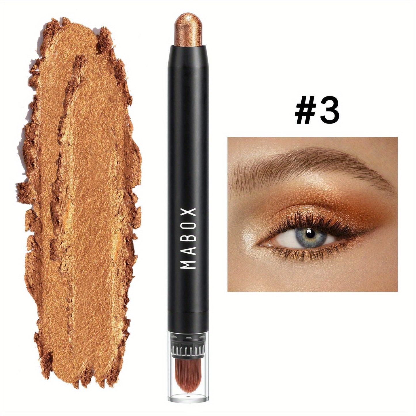 12 Color Eyeshadow Stick, Colorful Pearly Glitter Eyeshadow, Highlighter Swivel Eyeshadow Stick, Brightening Eyelid Waterproof Eyeshadow Makeup With Brush Head For Music Festival