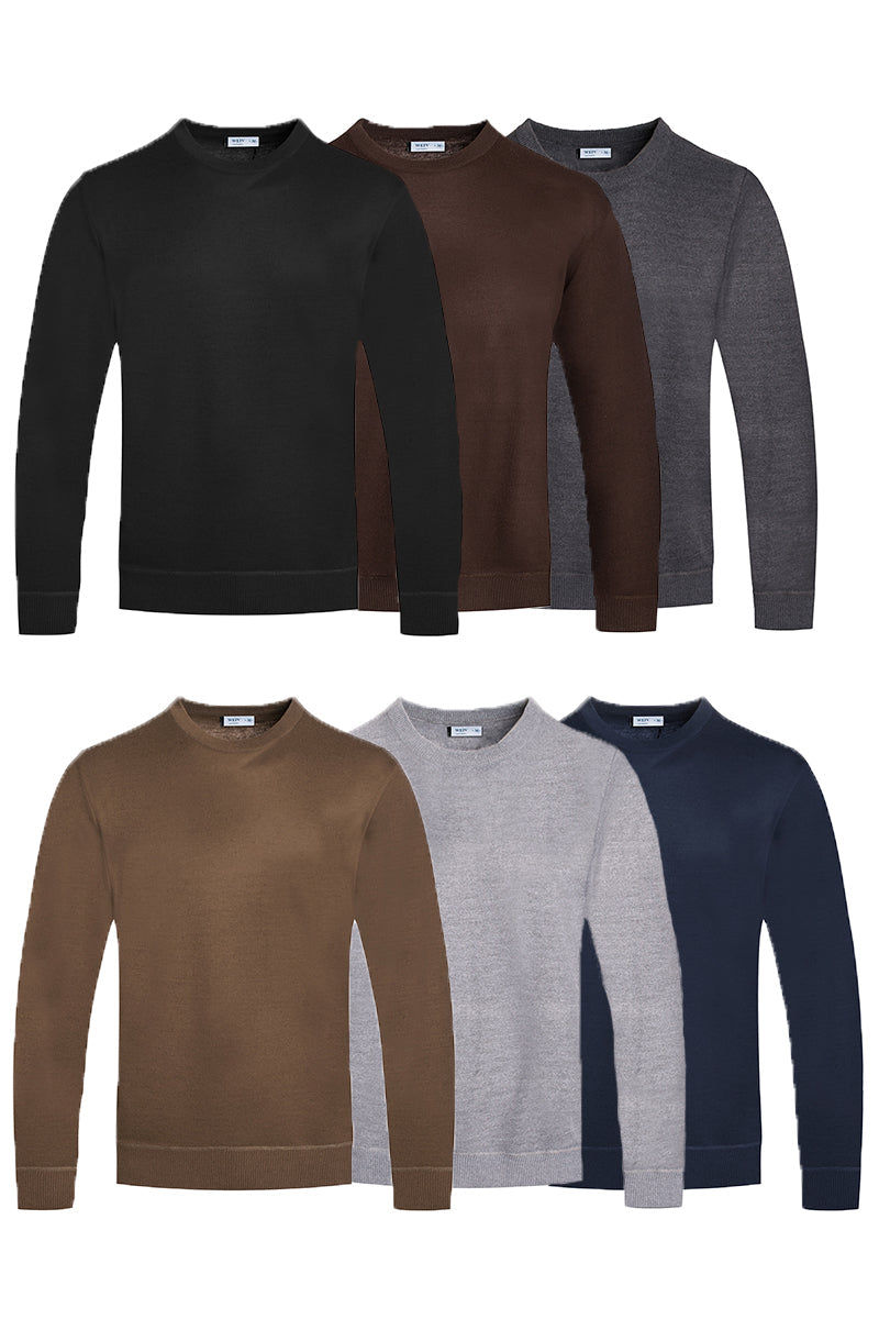 Solid Round Neck Sweater-1