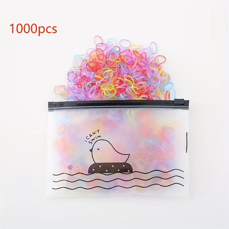 1000pcs 1000 Pcs Colorful High Elastic Hair Ties for Girls and Teens - Party Favors, Holiday Gifts