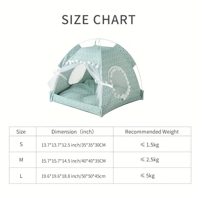 Portable Pet Tent with Breathable Cushion - Perfect for Small Dogs and Cats Christmas Gift