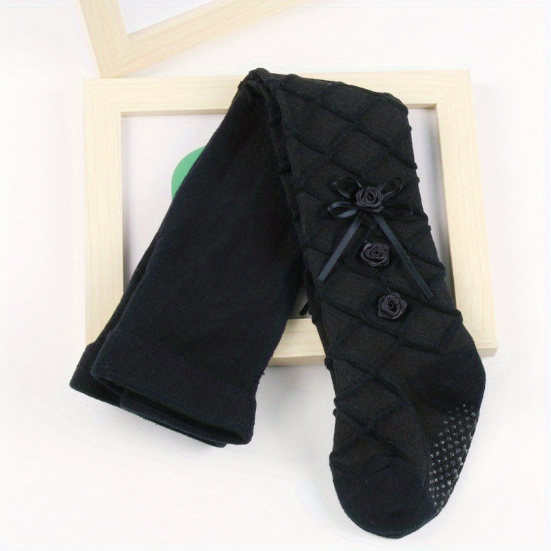 Adorable Baby Leggings With Soft Combed Cotton And Slip-on Pantyhose In Rose Petal Design