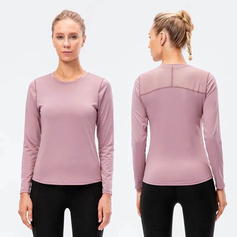 Quick Drying Breathable Long Sleeve Yoga Workout Gym T-shirt for women