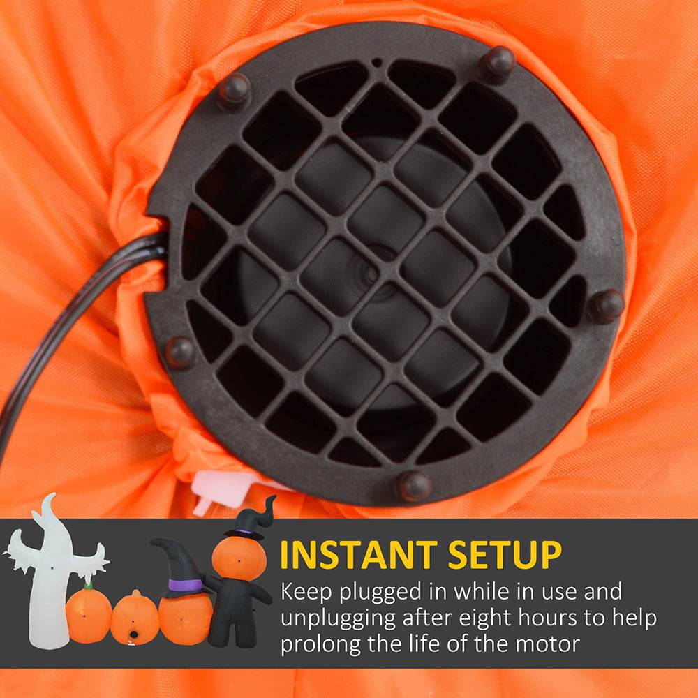 7.5ft Inflatable Halloween Pumpkin Ghost Family, Blow Up LED Display For Garden Indoor Outdoor