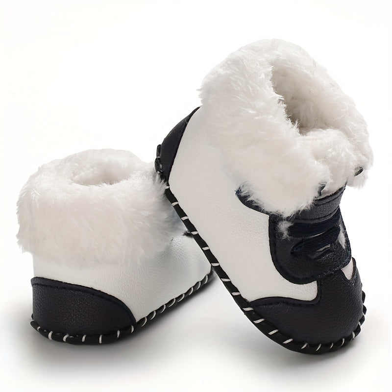 Baby Boys Girls Kawaii & Cute Warm Plush Booties, Comfortable Breathable Snow Boots For Infant Newborn Prewalkers