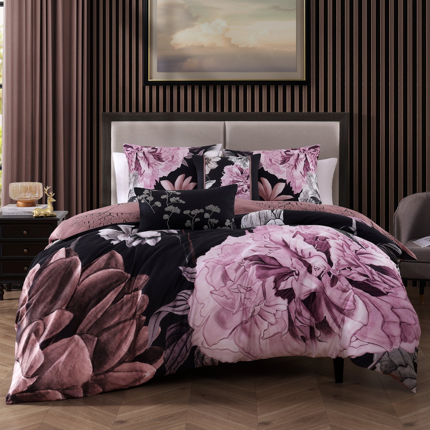 Bebejan Midnight Meadow 5 Piece Reversible Comforter Set-0