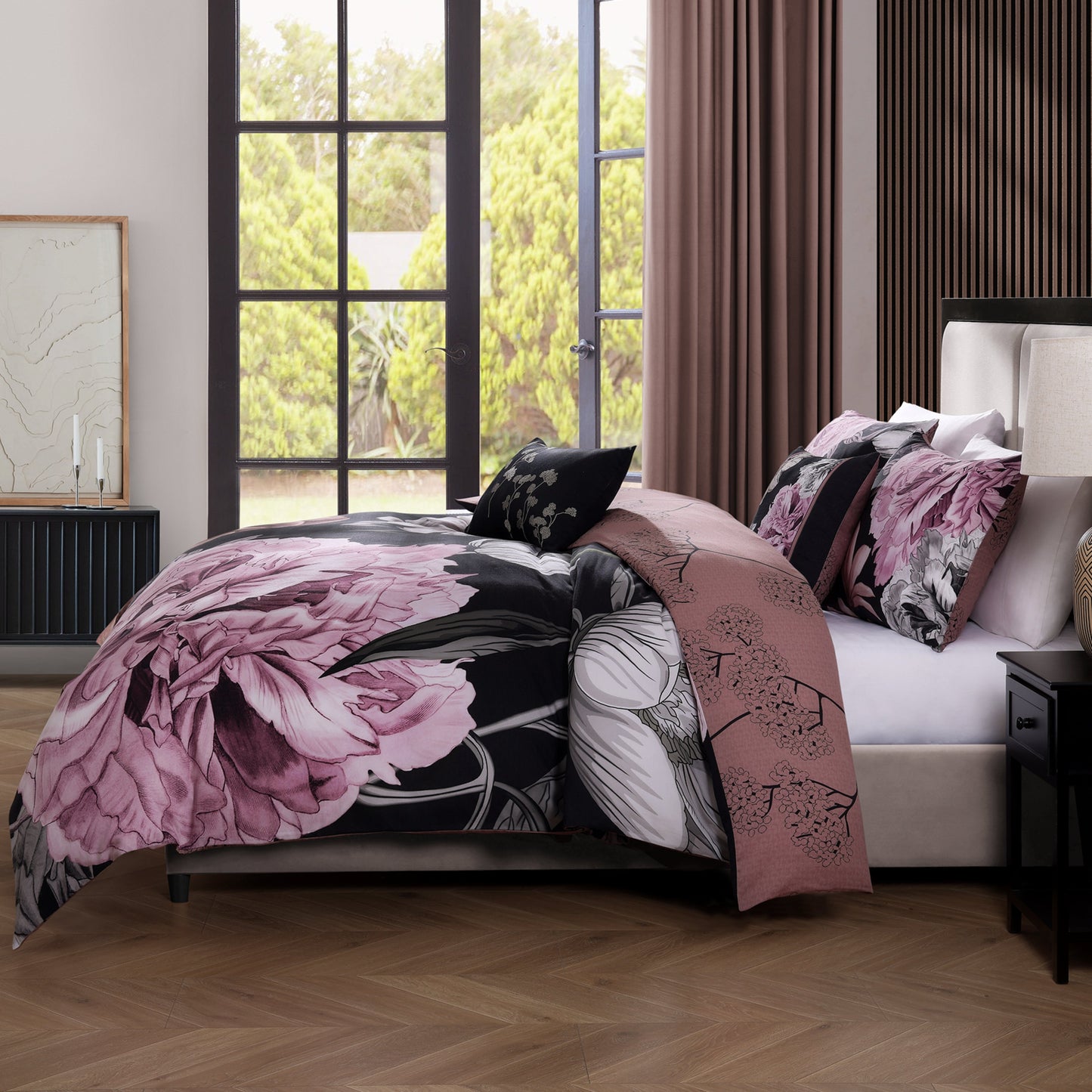 Bebejan Midnight Meadow 5 Piece Reversible Comforter Set-4