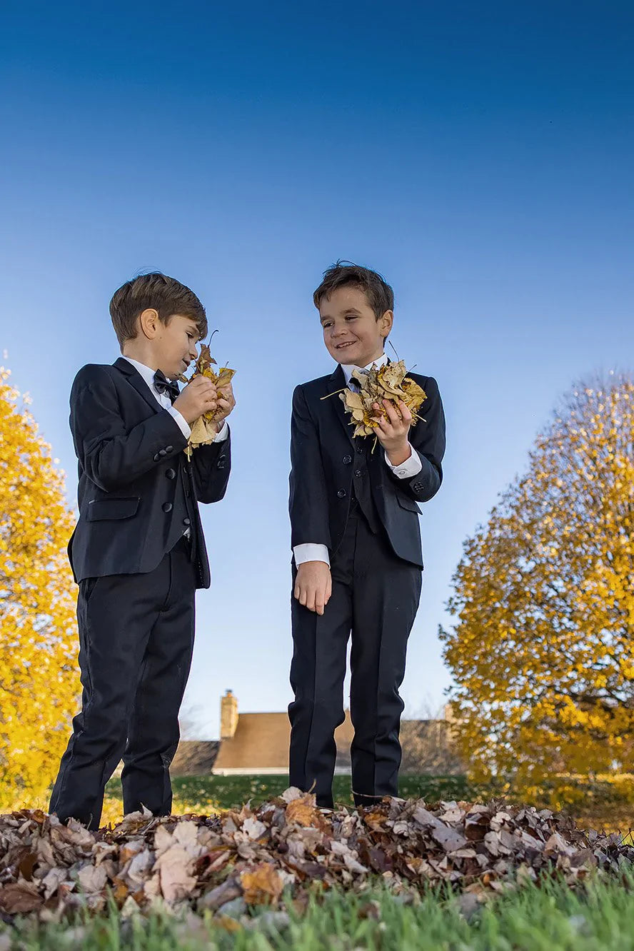 "Max" Kids Black 5-Piece Tuxedo Notch-4