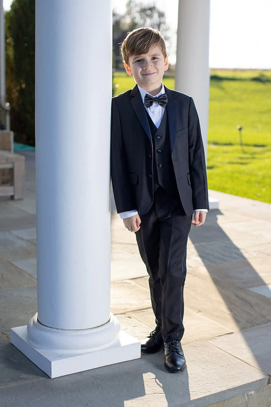 "Max" Kids Black 5-Piece Tuxedo Notch-0