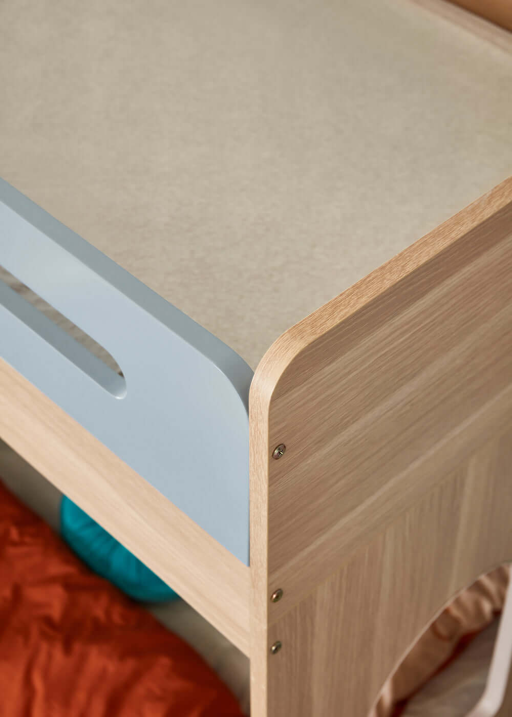 Blue Loft Bed with Mattress Set-3