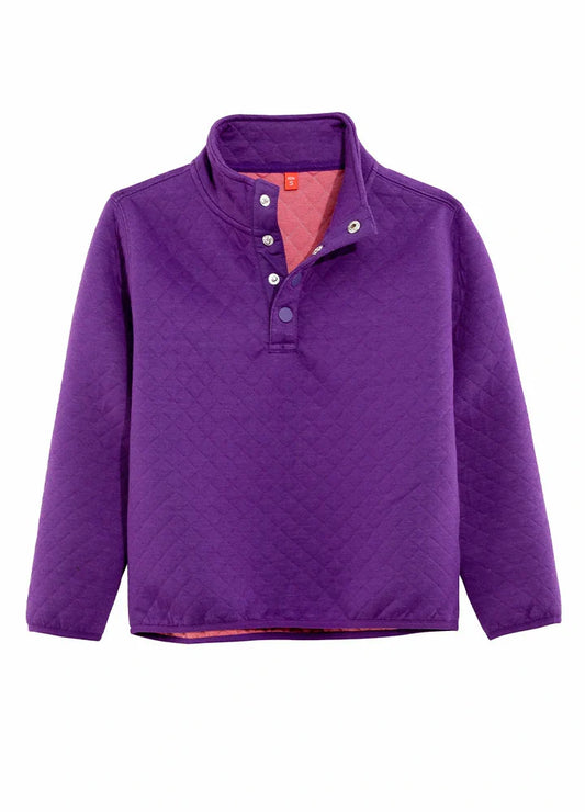 Kids Soft Quilted 1/4 Snap Fleece Pullover Outdoor Shirt-0