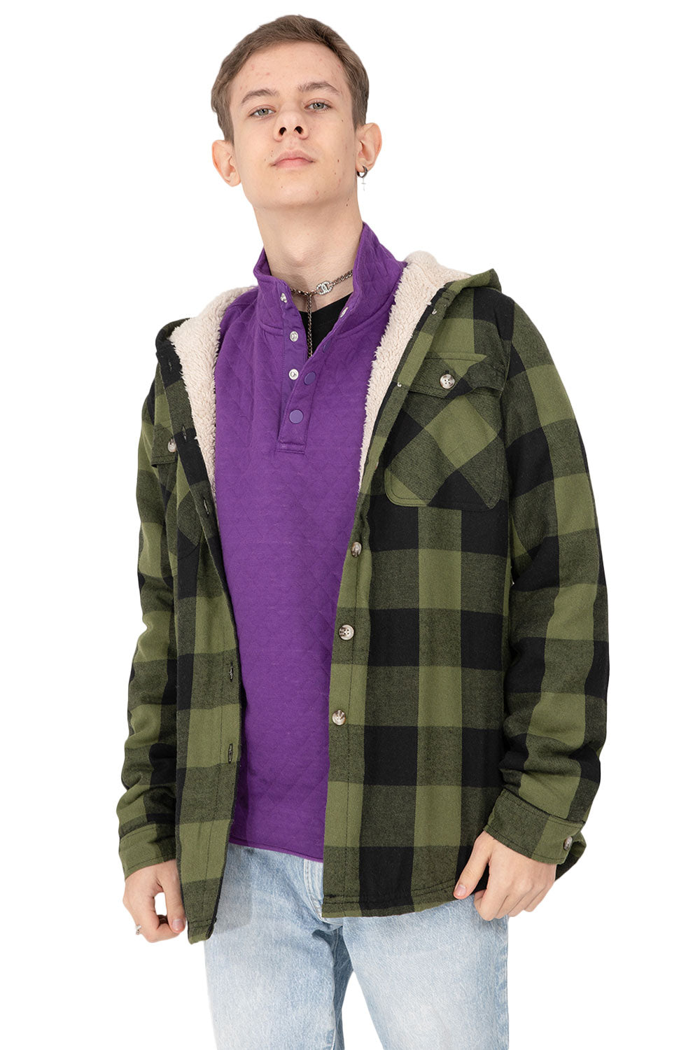 Kids Soft Quilted 1/4 Snap Fleece Pullover Outdoor Shirt-2