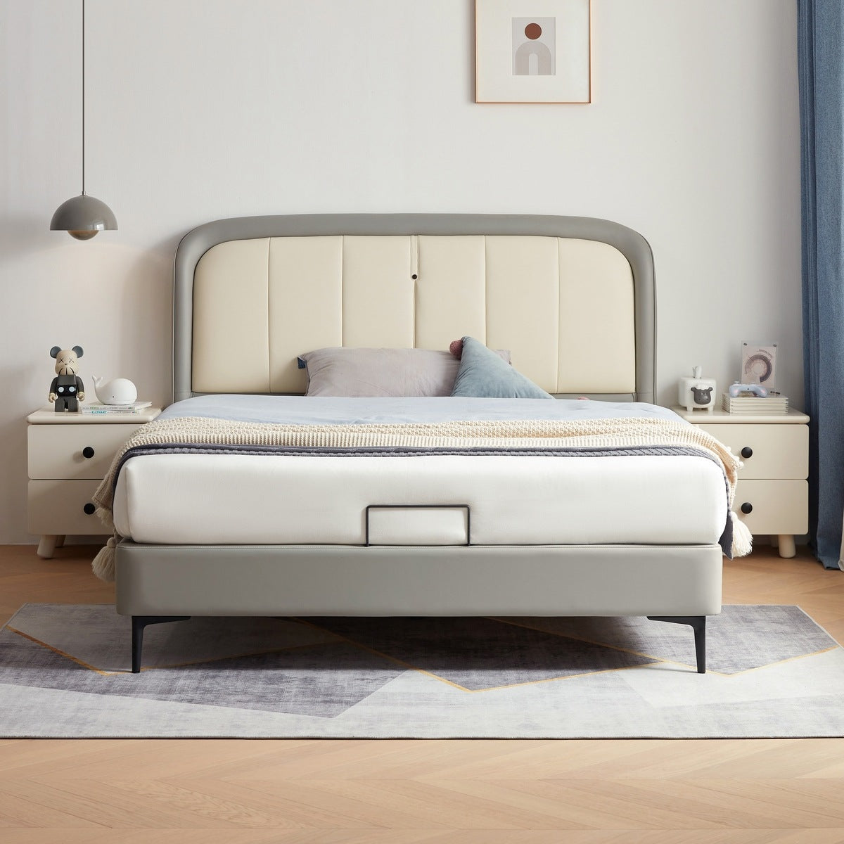 Boys Upholstered Bed with Mattress-5