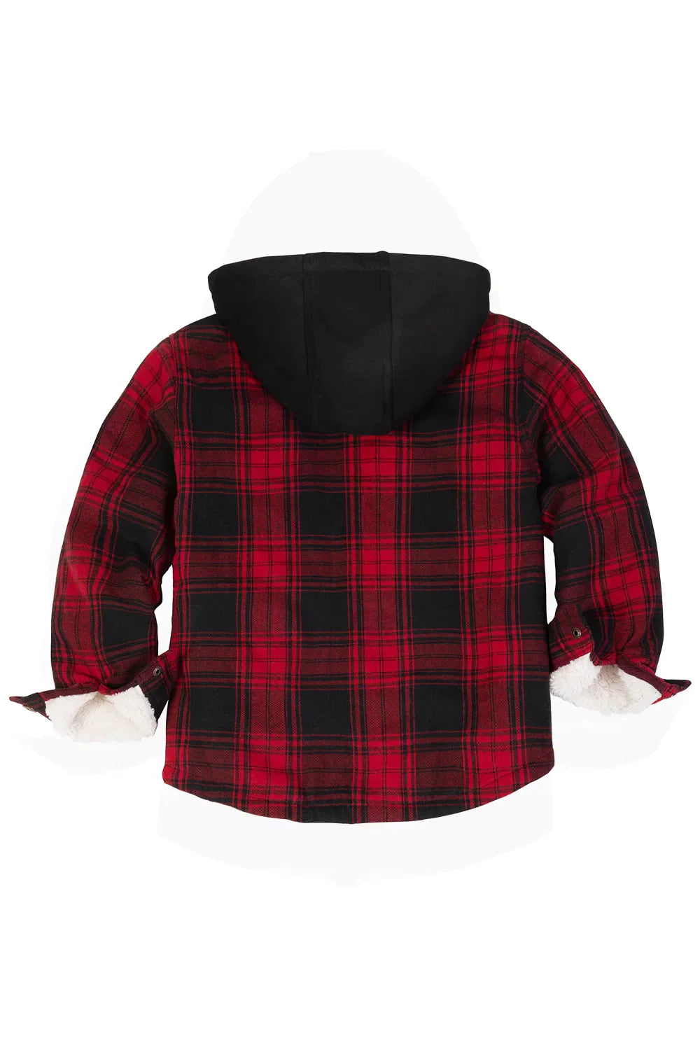 Kids Matching Family Zip Up Red Plaid Flannel Hoodie-1