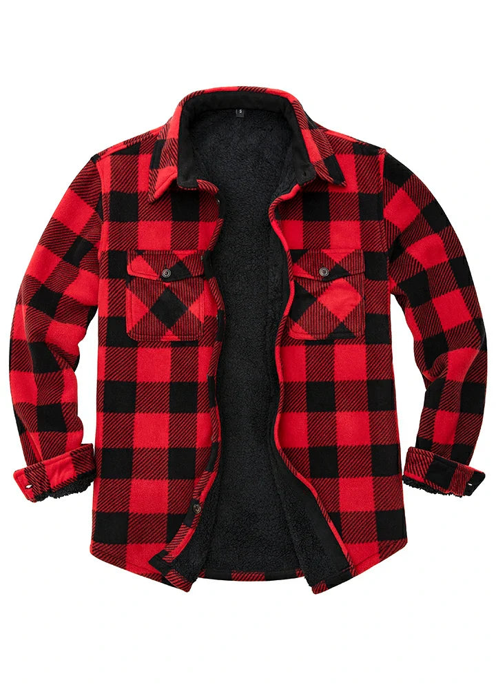 Men's Matching Family Red Plaid Jacket-0