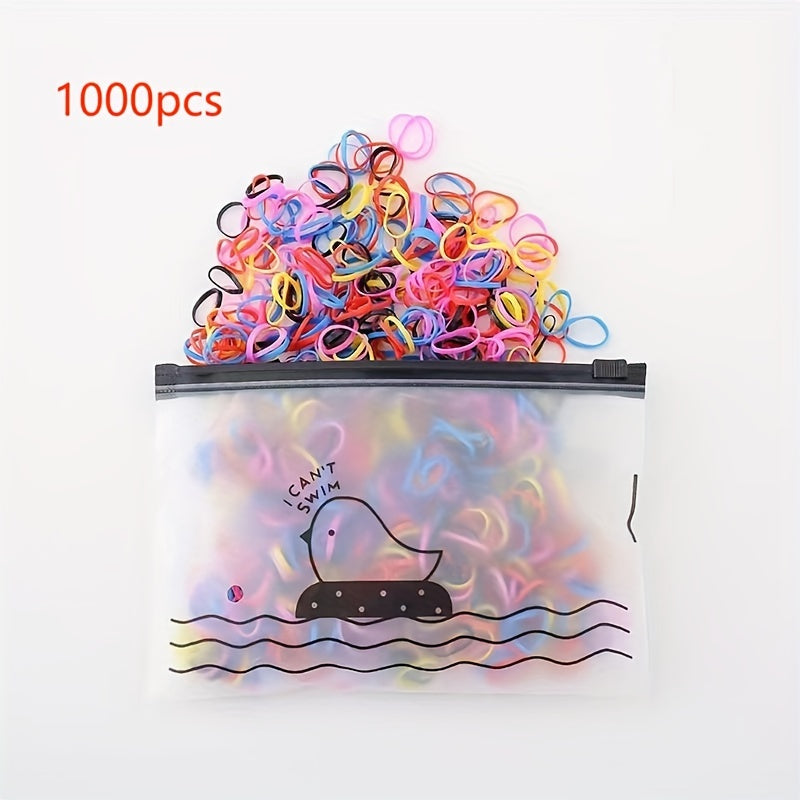 1000pcs 1000 Pcs Colorful High Elastic Hair Ties for Girls and Teens - Party Favors, Holiday Gifts