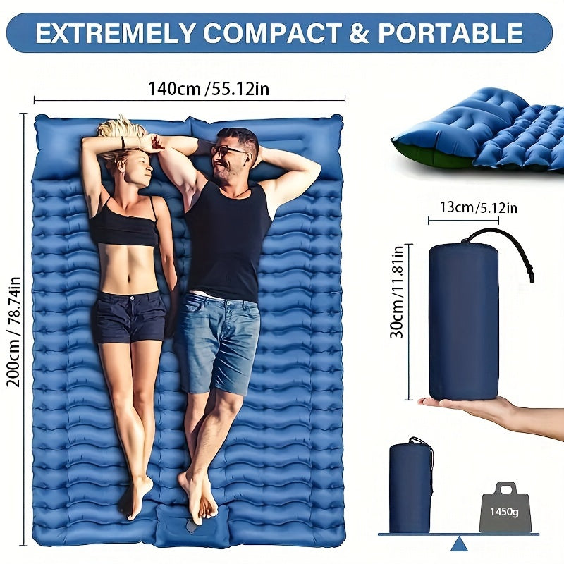 Double Self-Inflating Sleeping Pad with Pillow-3