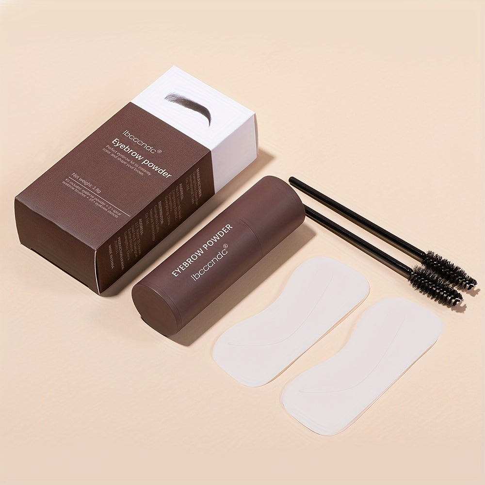 Eyebrow Shaping Kits, Eyebrow Powder Stick + Eyebrow Stencil + Eyebrow Brush, Long Lasting Eyebrow Enhancers Styling Sets