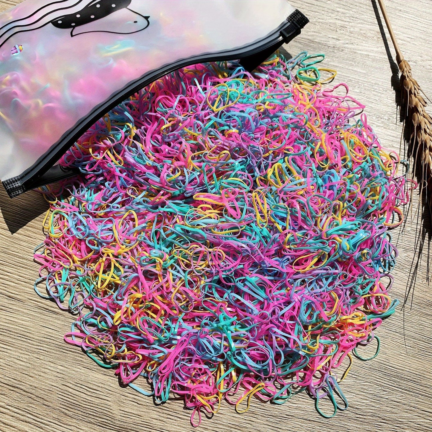 1000/2000pcs 1000/2000 Pcs Colorful Nylon Hair Ties & Headbands Set with Storage Bag for Girls