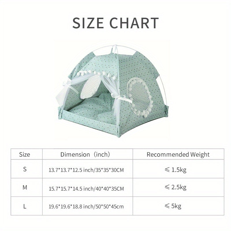 Portable Pet Tent with Breathable Cushion - Perfect for Small Dogs and Cats Christmas Gift