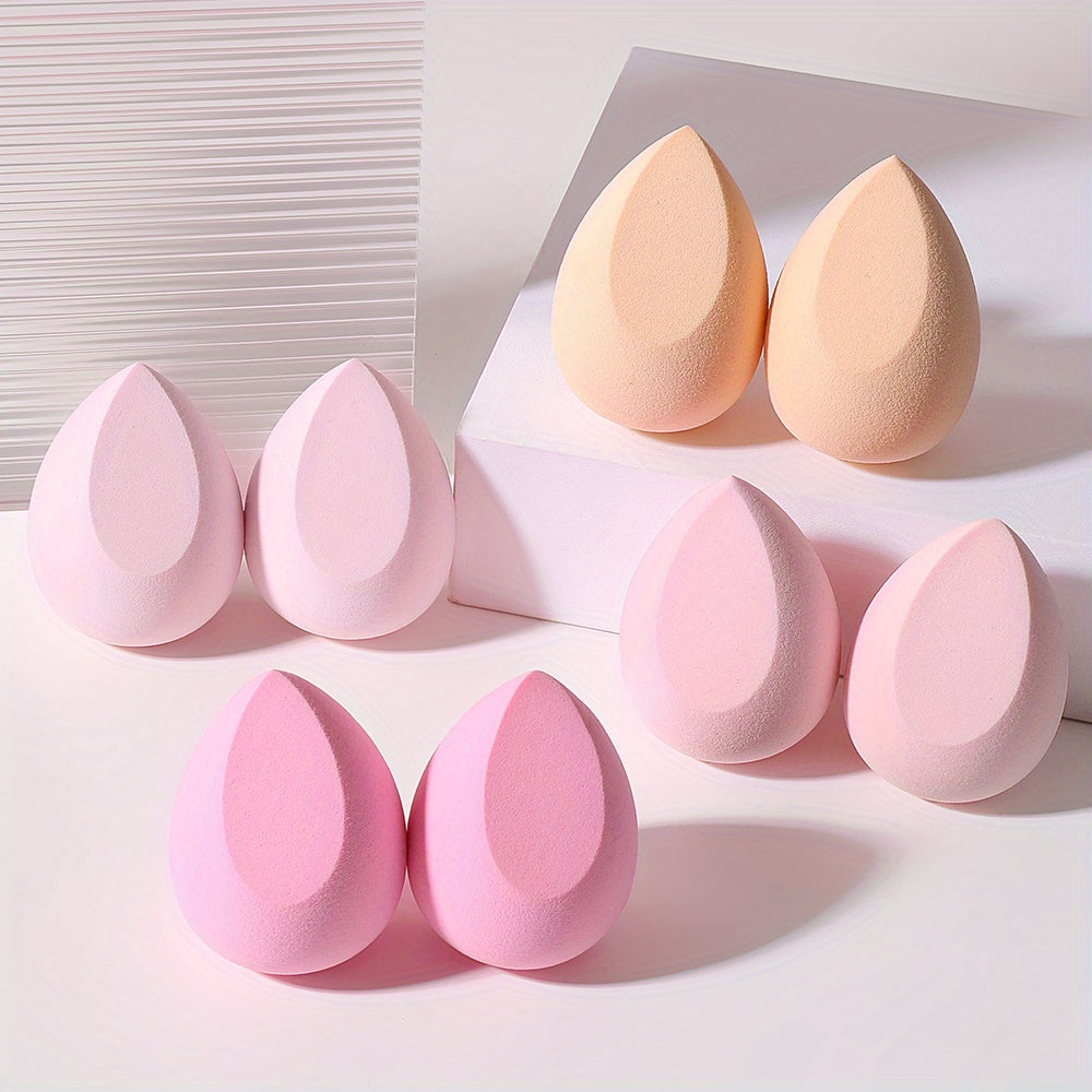 8pcs Pink Makeup Sponges For Blending Liquid Foundations Powders & Creams, Flawless Professional Streak Free Application, Ideal For Makeup Beginner Artist