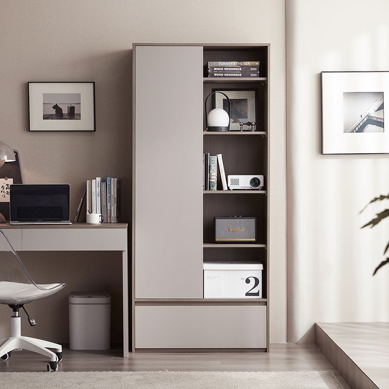 Cappuccino Taupe Cabinet Bookshelf-5