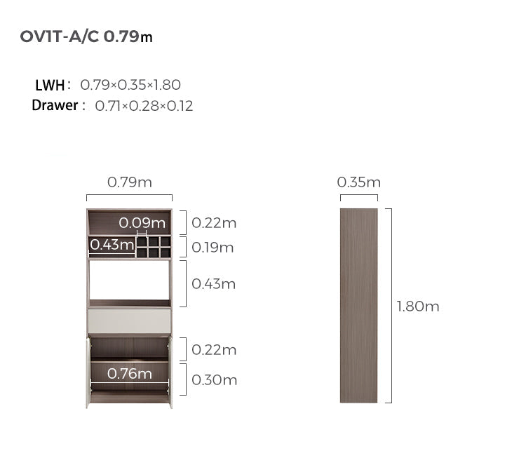 Cappuccino Taupe Dining Cabinet Pantry-2