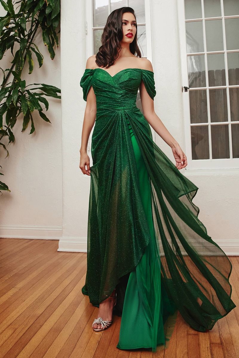 Off The Shoulder Glitter Gown-1