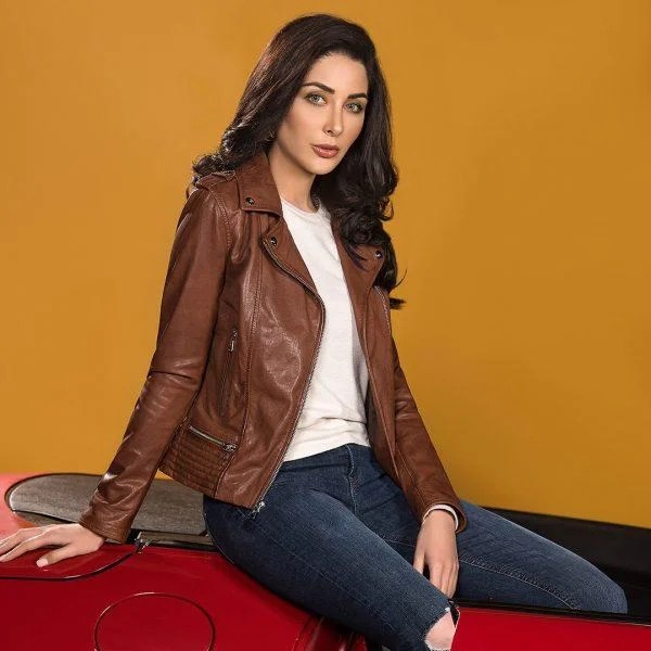 Cognac Perfecto Leather Jacket - S
