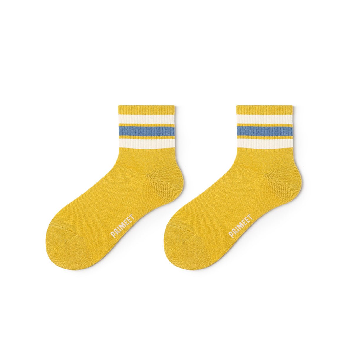 Color Pop Three Stripes All-season Women 5pcs Crew Socks Set-2