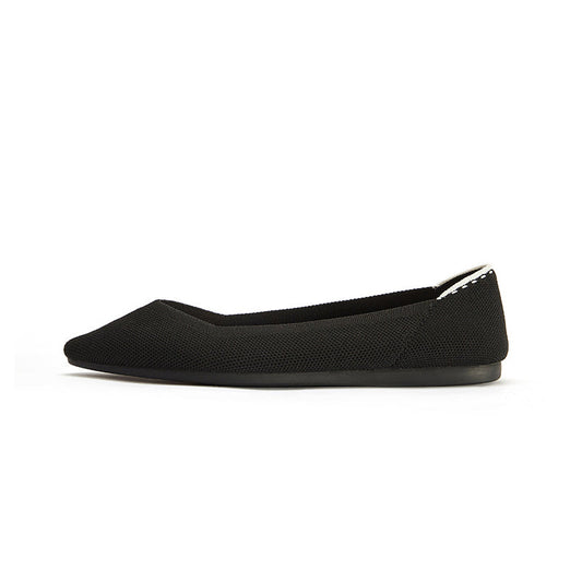Comfortable Woven Pointed Toe Work Flats-0