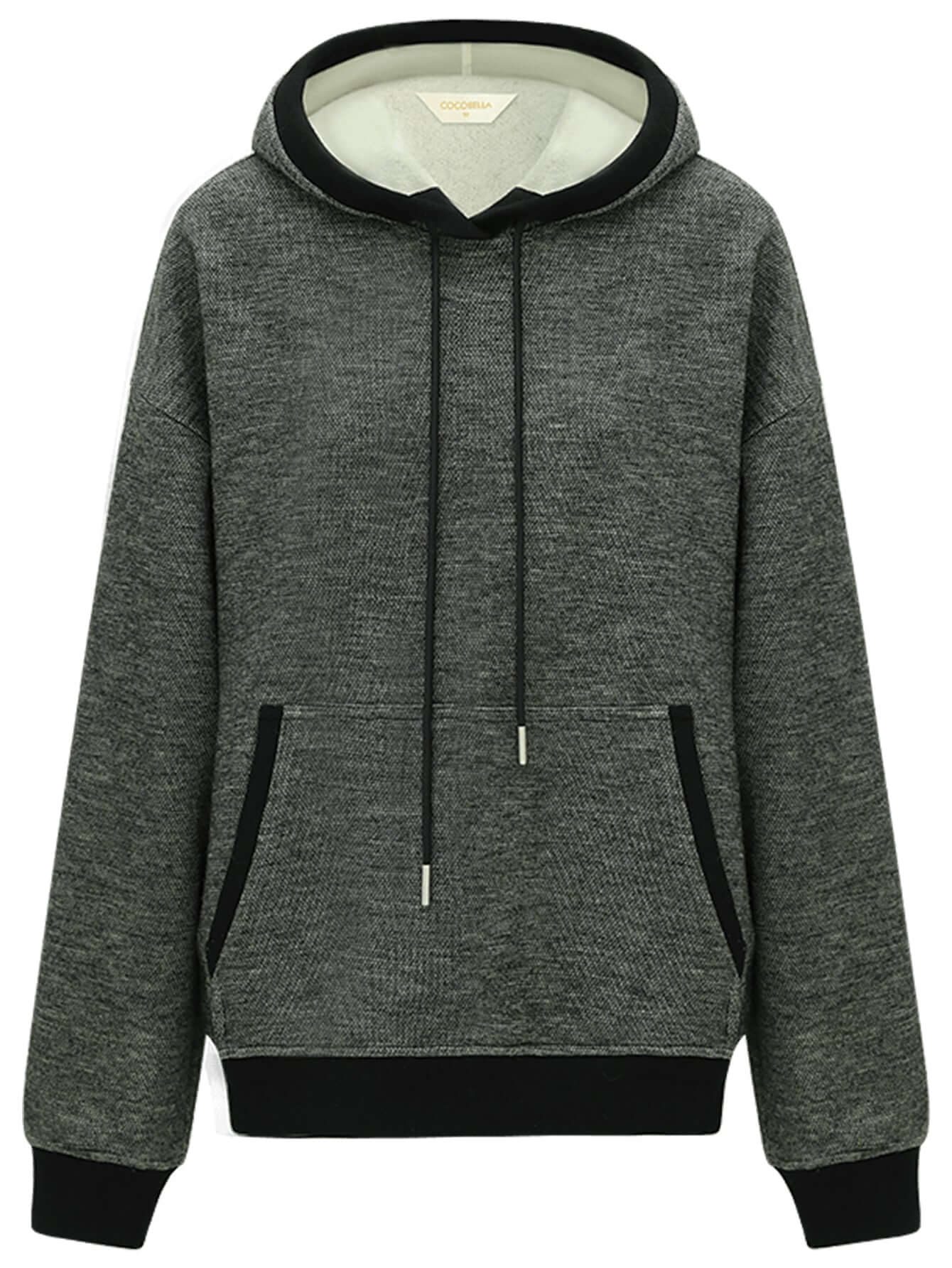 Comfy Knitted Charcoal Hooded Sweater-3