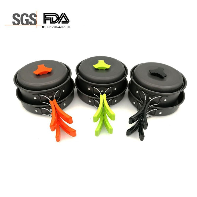 Wautton Camping Cookware Kit Pan and Pot for 1-2 person-1