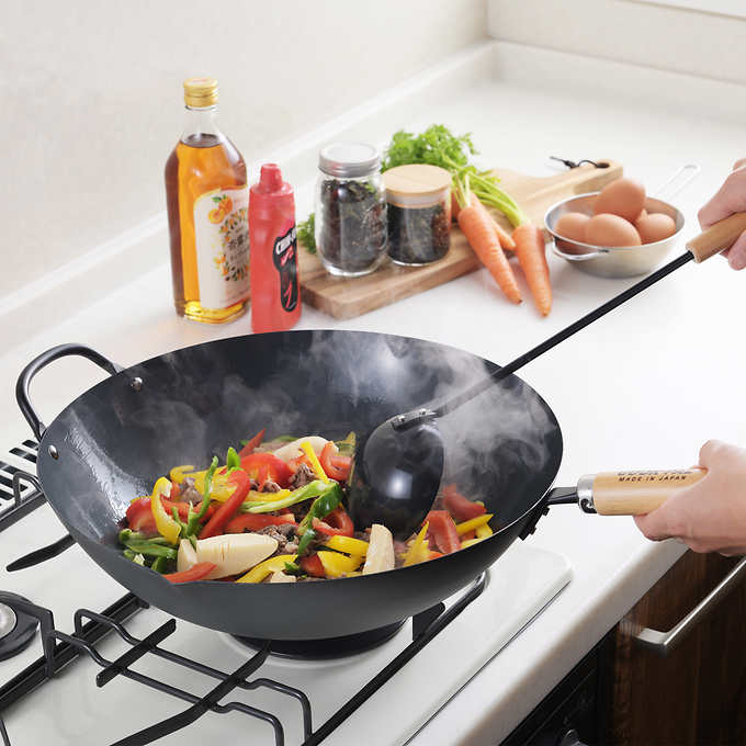 Yoshikawa Japan |  Carbon Steel Wok 36cm - Made in Japan-2