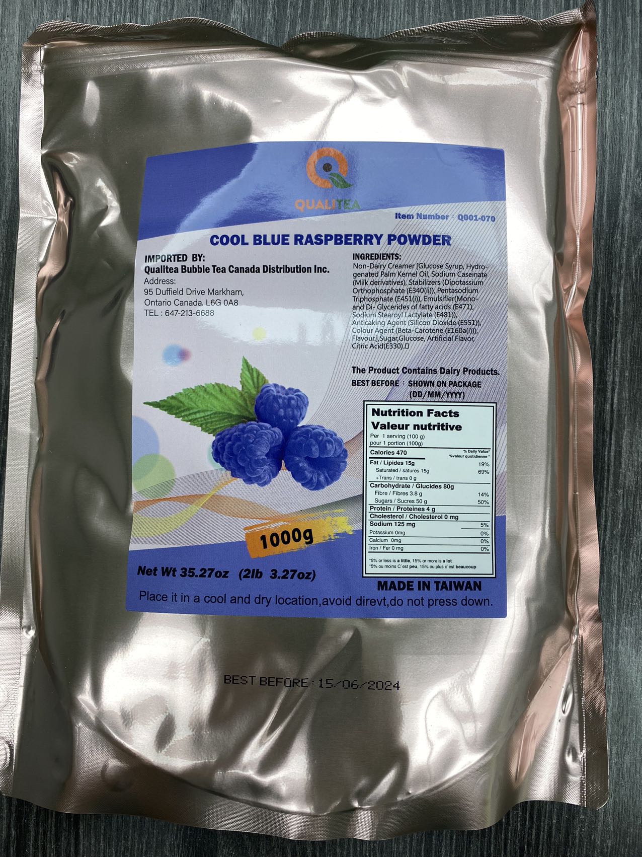 Cool Blue Raspberry Bubble Tea, Smoothie, Frappe Mix (1kg Bag)-0