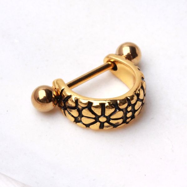 Gold Daisy Ear Cuff Cartilage Earring-1