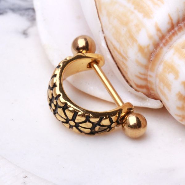 Gold Daisy Ear Cuff Cartilage Earring-2