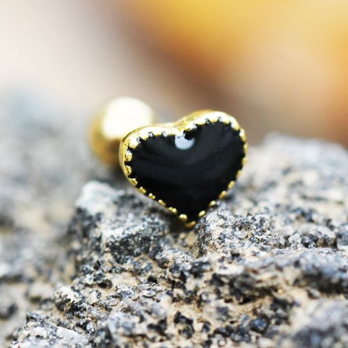 Black Heart Cartilage Earring-1