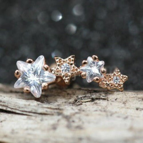 Rose Gold Shooting Star Cartilage Earring-0