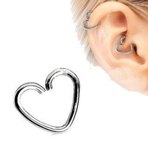 316L Surgical Steel Heart Shaped Cartilage Earring-0