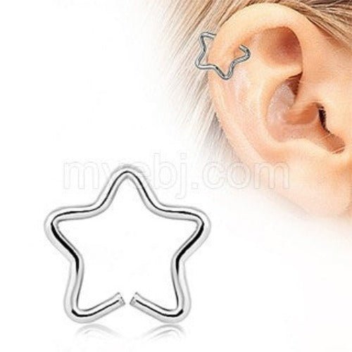 316L Stainless Steel Star Shaped Cartilage Earring-0