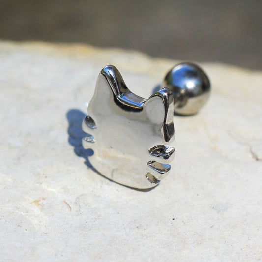 316L Stainless Steel Cat Cartilage Earring-0