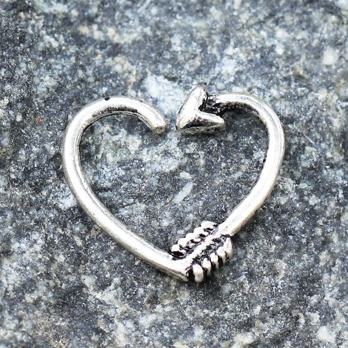 316L Stainless Steel Arrow Heart Cartilage Earring-0