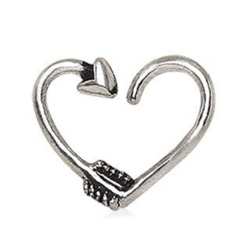 316L Stainless Steel Arrow Heart Cartilage Earring-1