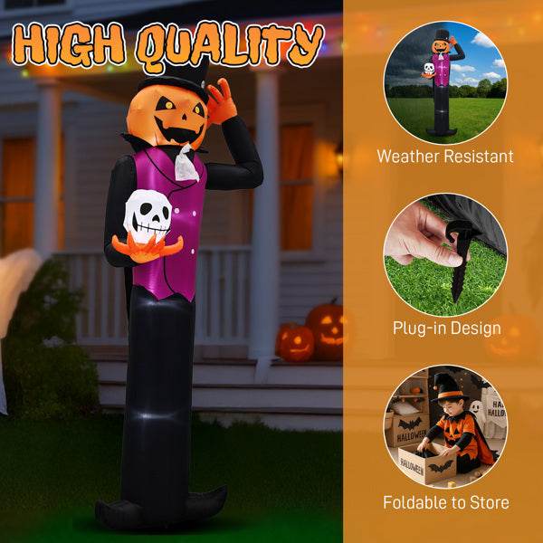 12ft Caped Pumpkin Man, Halloween Inflatable Decoration 12V