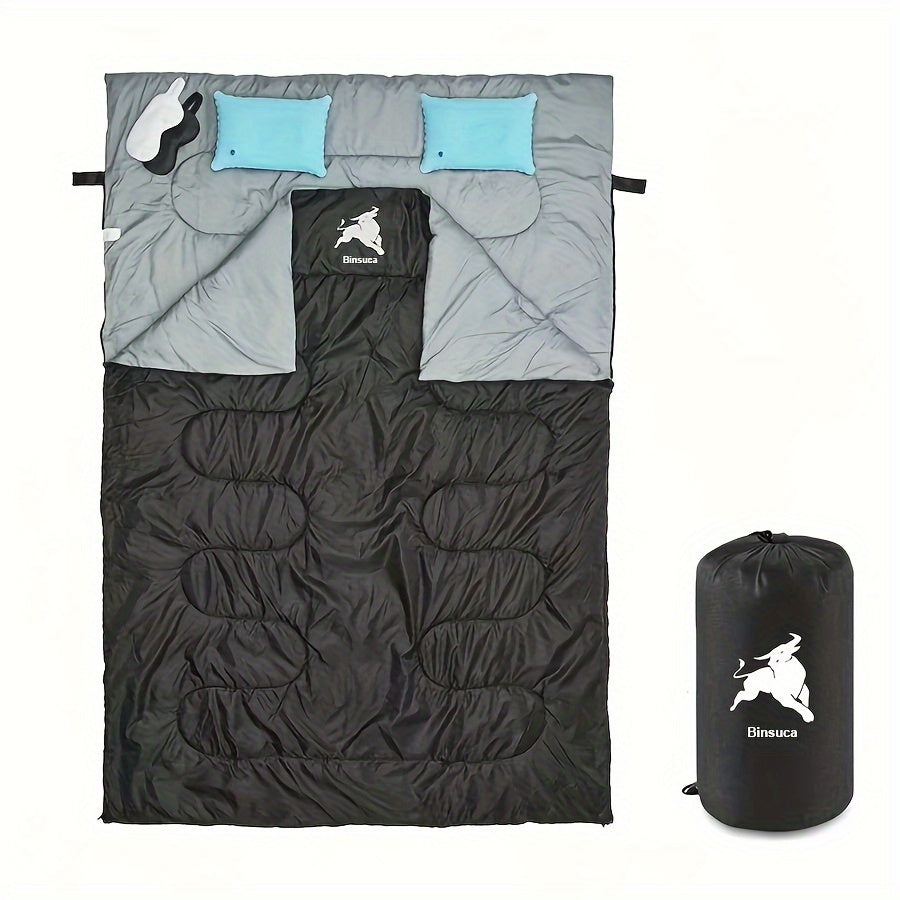 Double Sleeping Bag with Pillows (4 Season)-1