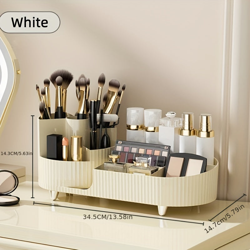 1pc Cosmetic Storage Box, Rotating Pen Holder For Dresser Desktop, Large Capacity Makeup Brush Lipstick Storage Rack, Teenager Gift, Makeup Organizer